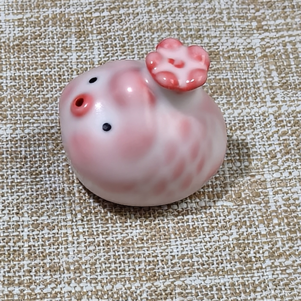Ceramic ornaments bubble fish tea pet pink + plum blossom tea cup