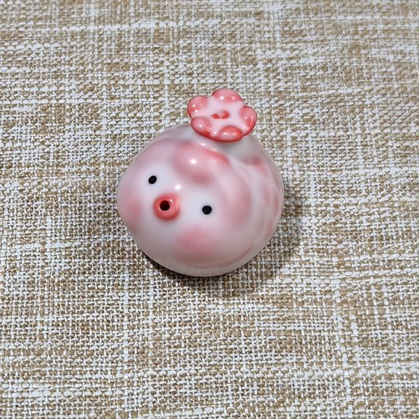 Ceramic ornaments bubble fish tea pet pink + plum blossom tea cup