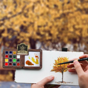 Mini Watercolor Paint Box Walnut Case